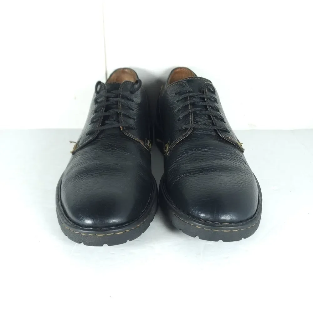 Born Men's Samson US 9 Black Leather Lace up Casual Oxford Shoes H43403